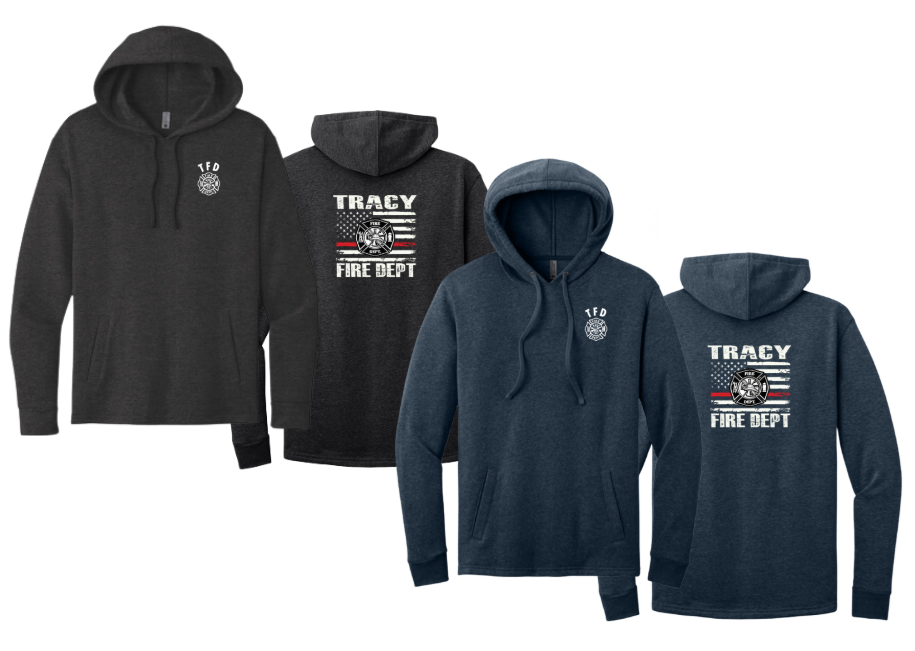 Tracy Fire Department : Red Line Flag  : Next Level Apparel Unisex Hoodie