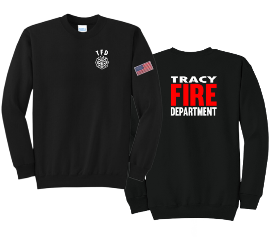 Tracy Fire Department : Red Fire : Port & Company® Core Fleece Crewneck Sweatshirt