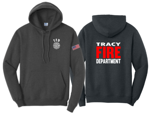 Tracy Fire Department :  Red Fire : Port & Company® Core Fleece Pullover Hooded Sweatshirt