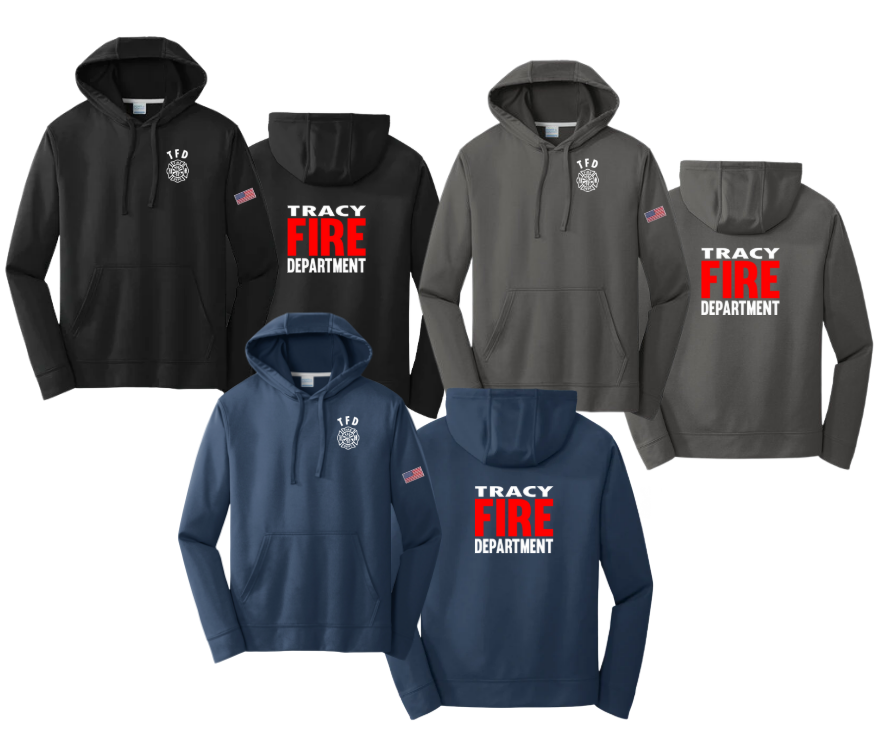 Tracy Fire Department : Red Fire : Port & Company Performance Fleece Hoodie