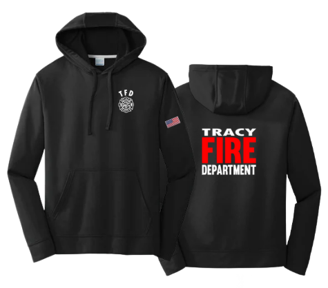 Tracy Fire Department : Red Fire : Port & Company Performance Fleece Hoodie