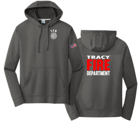 Tracy Fire Department : Red Fire : Port & Company Performance Fleece Hoodie