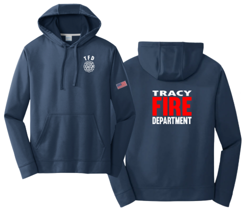 Tracy Fire Department : Red Fire : Port & Company Performance Fleece Hoodie