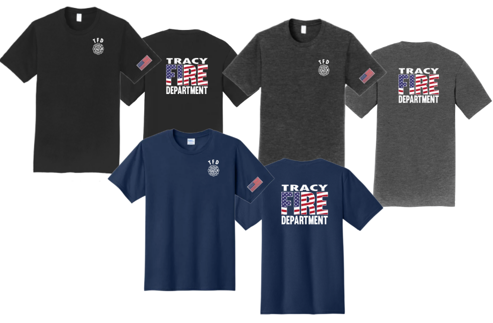 Tracy Fire Department : Flag Fire : Port & Company® Fan Favorite™ Tee