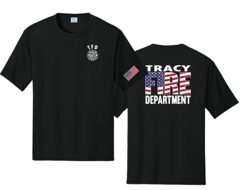 Tracy Fire Department : Flag Fire : Port & Company® Performance Tee