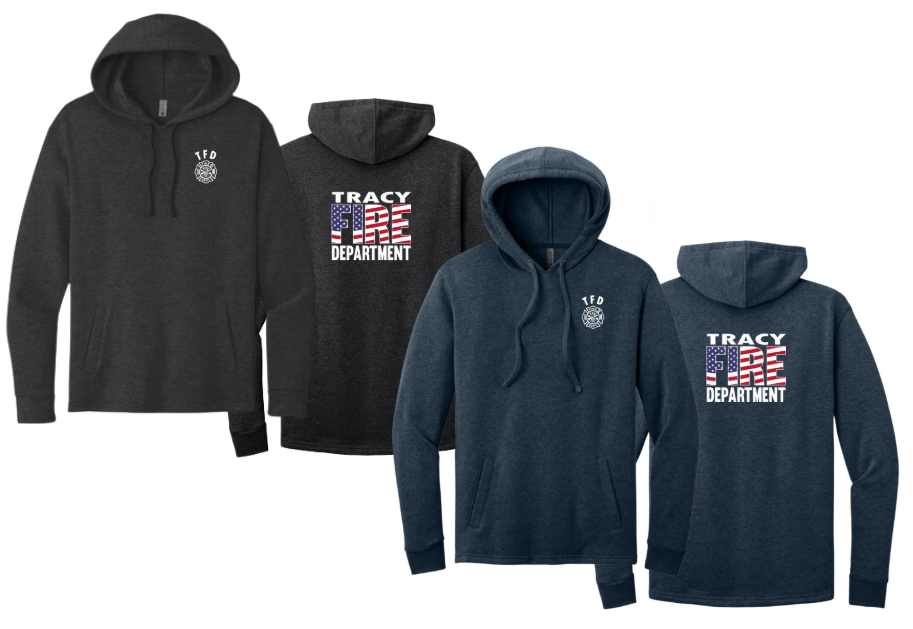 Tracy Fire Department : Flag Fire : Next Level Apparel Unisex Hoodie
