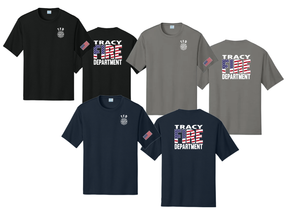 Tracy Fire Department : Flag Fire : Port & Company® Performance Tee