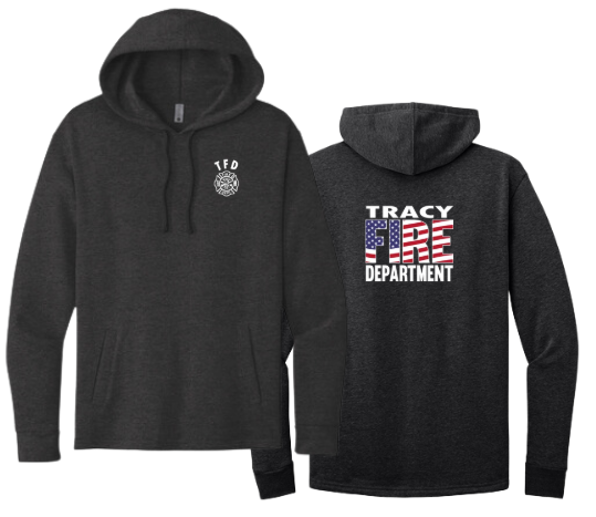 Tracy Fire Department : Flag Fire : Next Level Apparel Unisex Hoodie