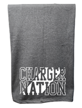 Load image into Gallery viewer, Westbrook Area Pool : Blanket Fundraiser : Fleece Sweatshirt Blanket (Chargers)