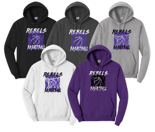 MCC 2024 Basketball : Port & Company® Core Fleece Pullover Hooded Sweatshirt (BB Hoop)