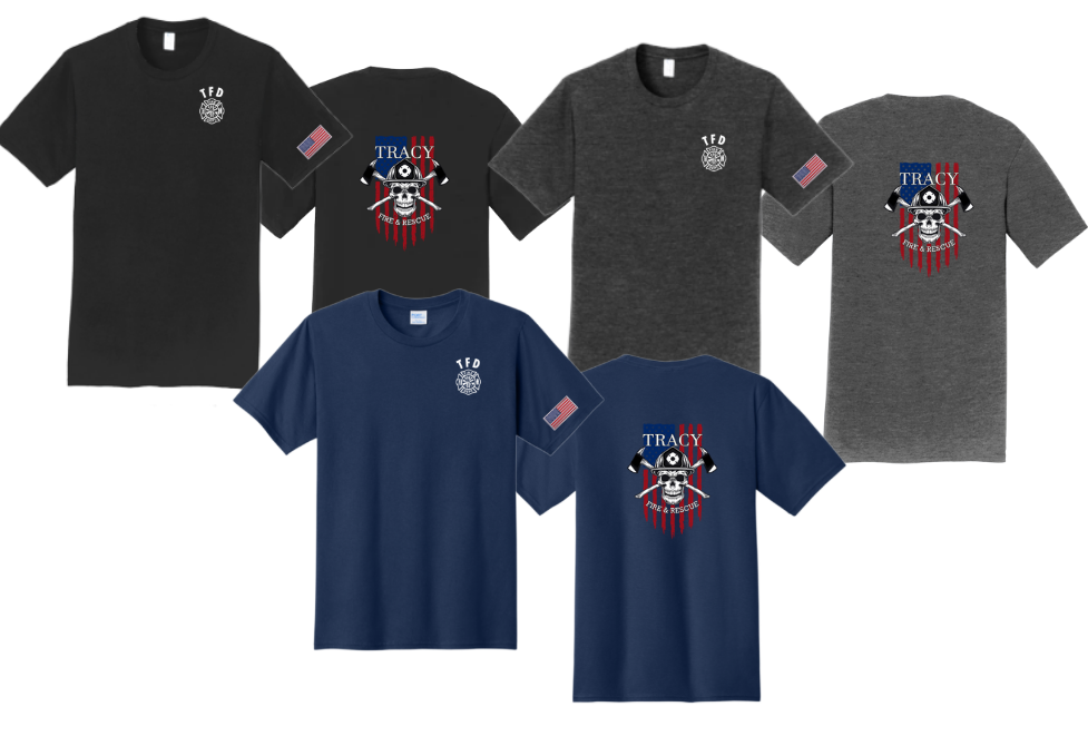 Tracy Fire Department : Skull : Port & Company® Fan Favorite™ Tee