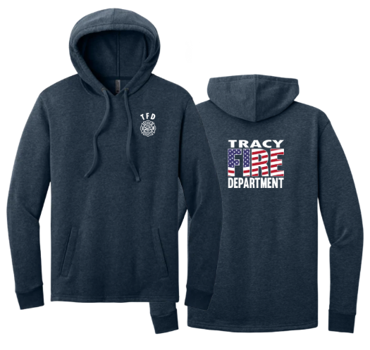 Tracy Fire Department : Flag Fire : Next Level Apparel Unisex Hoodie