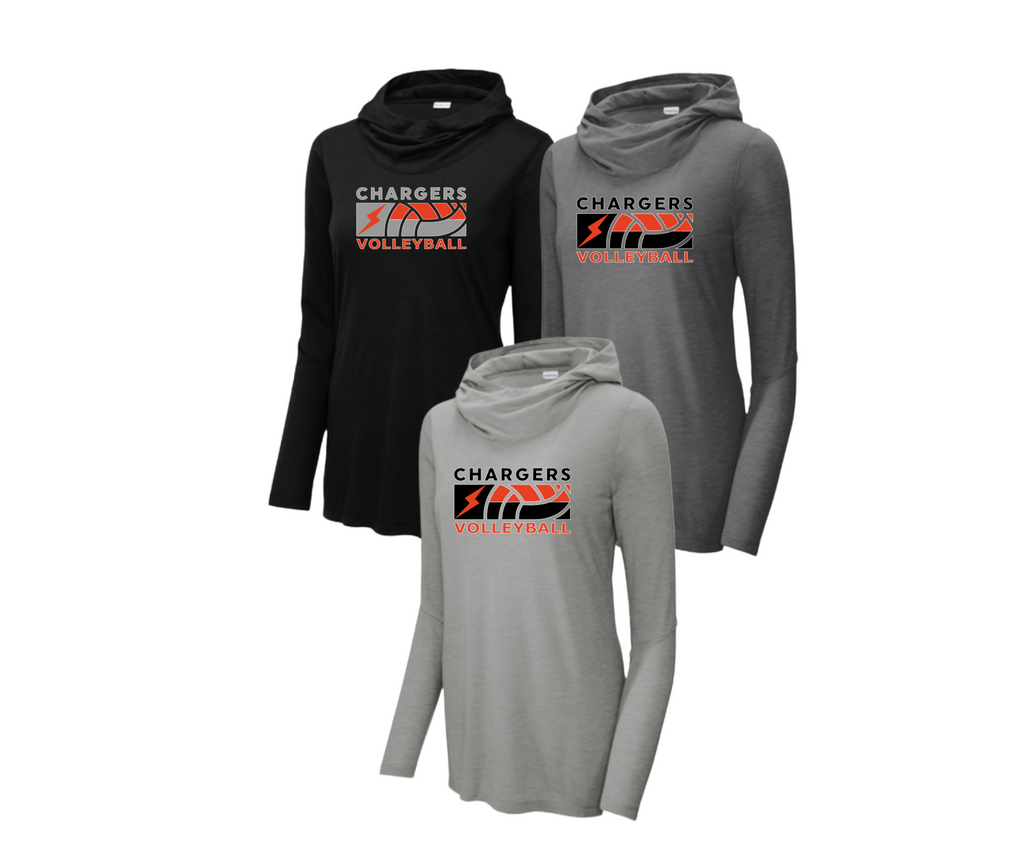 WWG Volleyball 2023 : Sport-Tek ® Ladies PosiCharge ® Tri-Blend Wicking Long Sleeve Hoodie