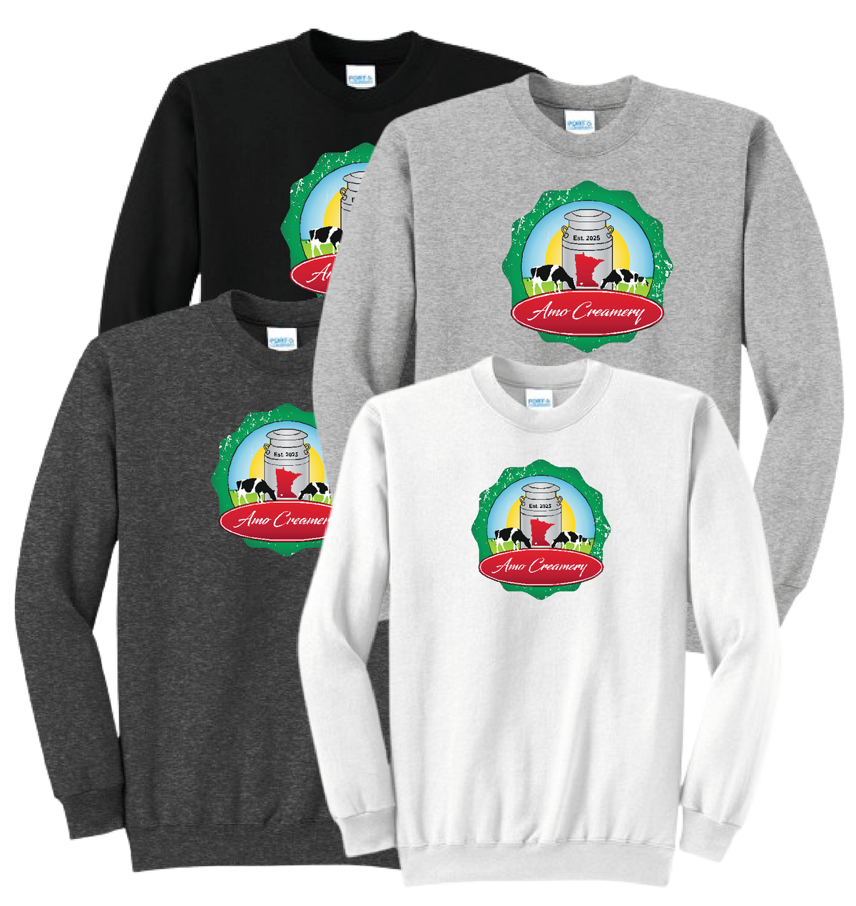 Amo Creamery Crew Neck Sweatshirts