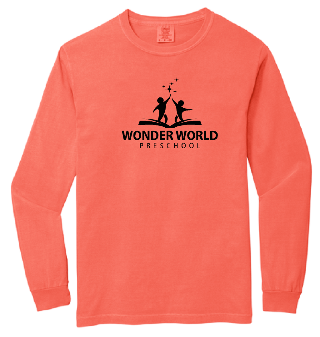 Wonder World Preschool Adult Comfort Colors Ring spun Long Sleeve Shirt