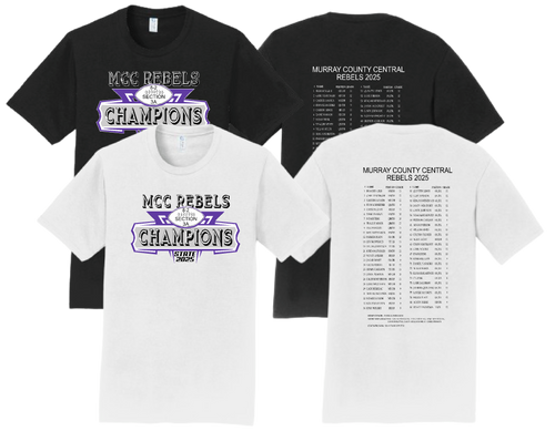 MCC REBELS FOOTBALL 2025 SECTION CHAMPIONS SHIRTS
