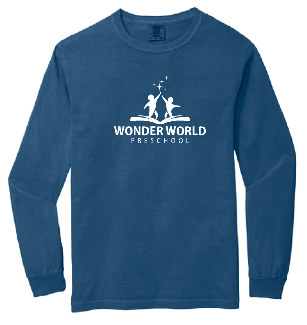 Wonder World Preschool Adult Comfort Colors Ring spun Long Sleeve Shirt