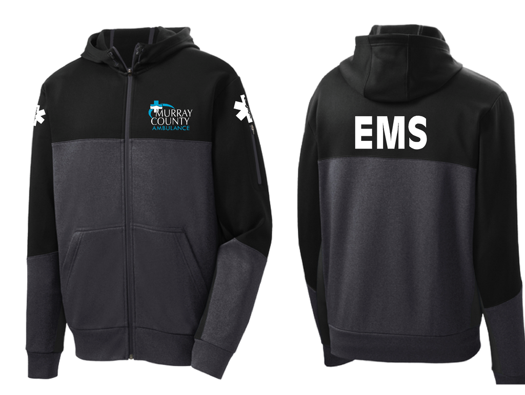 Murray County Ambulance - Printed Sport-Tek Tech Fleece Colorblock Full-Zip Hooded Jacket