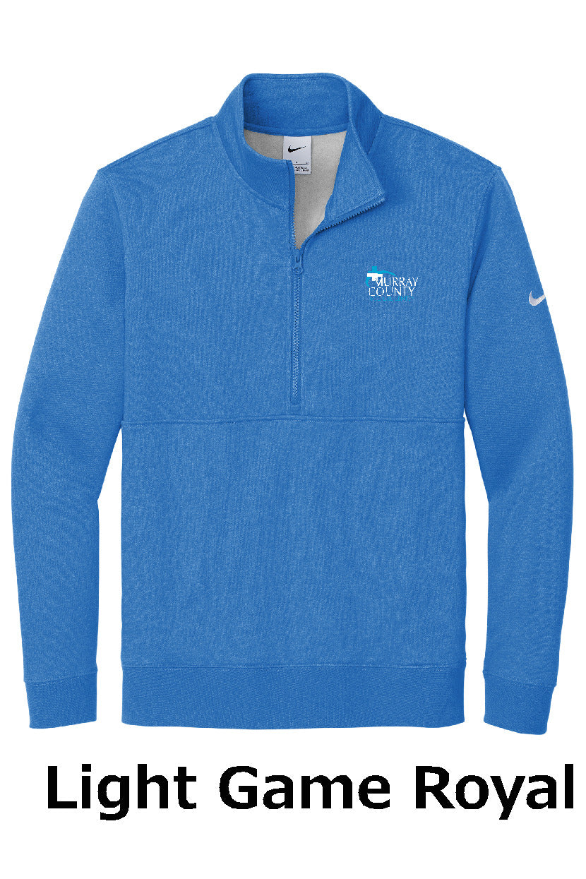 MCMC Apparel - Embroidered Nike Club Fleece Sleeve Swoosh 1/2-Zip