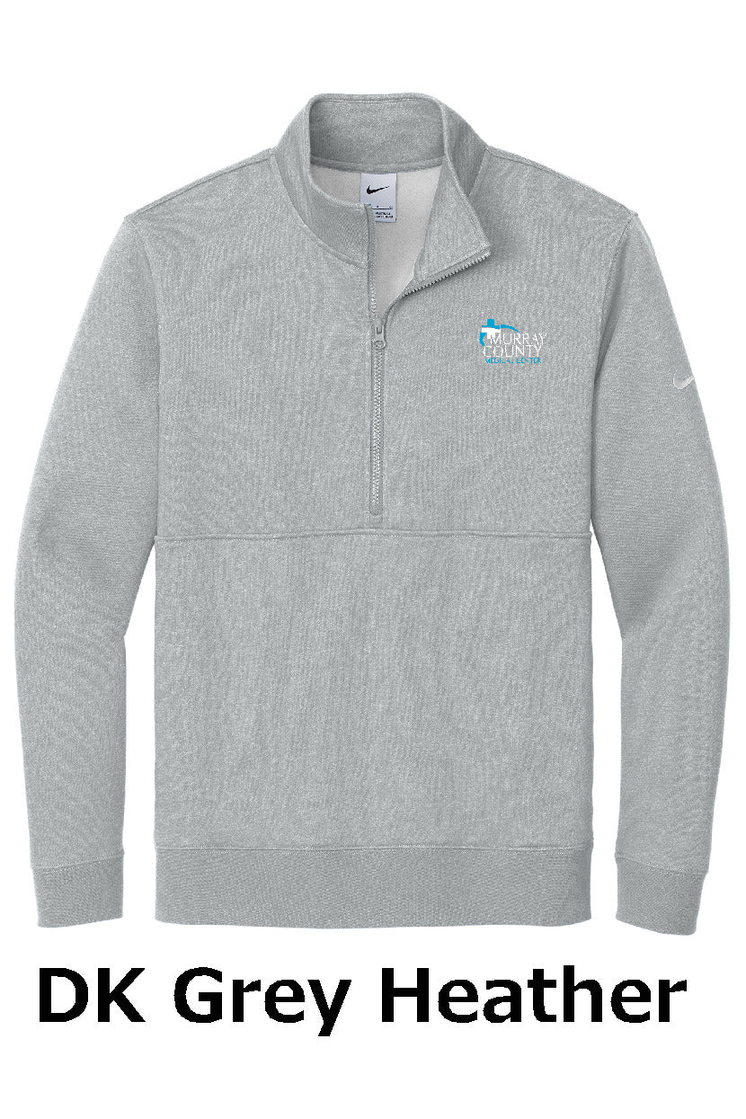 MCMC Apparel - Embroidered Nike Club Fleece Sleeve Swoosh 1/2-Zip