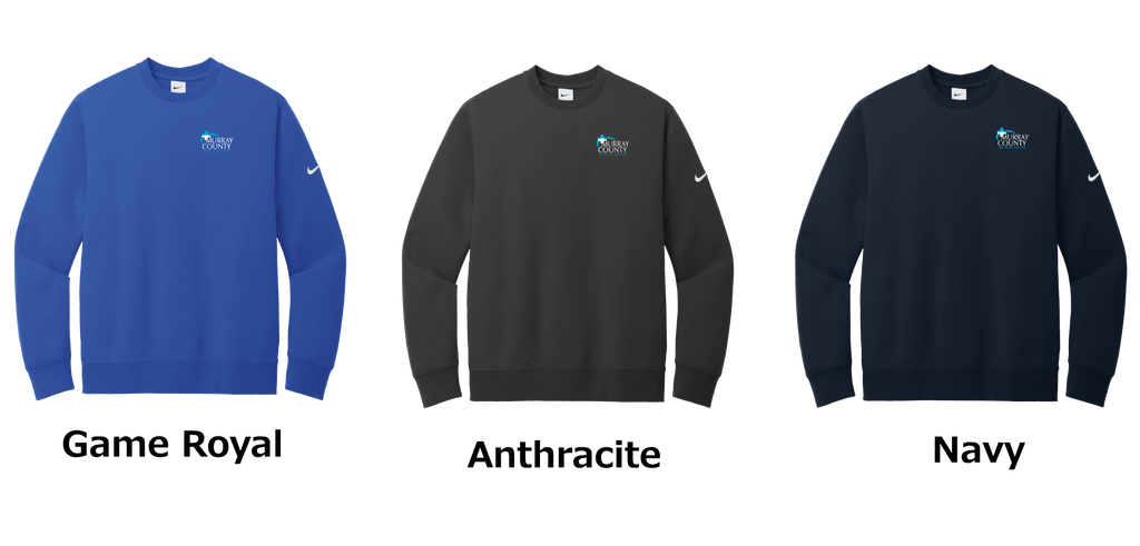 MCMC Apparel - Embroidered Nike Club Fleece Sleeve Swoosh Crew