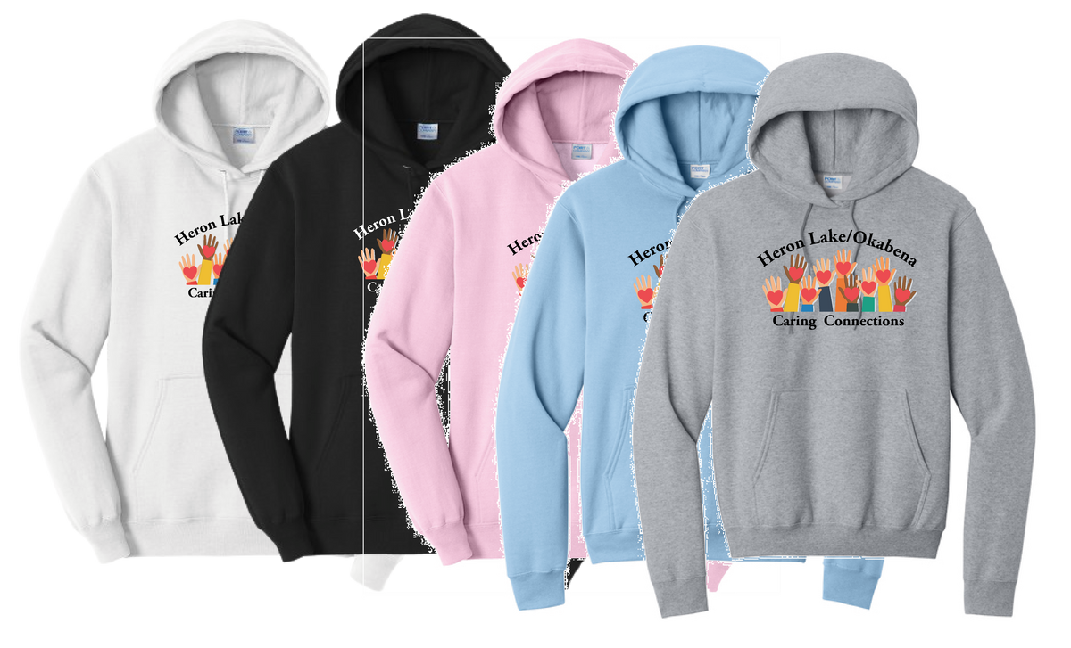 Heron Lake/Okebena Caring Connections Crew Neck or Hooded Sweatshirt