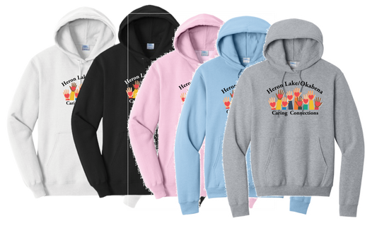 Heron Lake/Okebena Caring Connections Crew Neck or Hooded Sweatshirt
