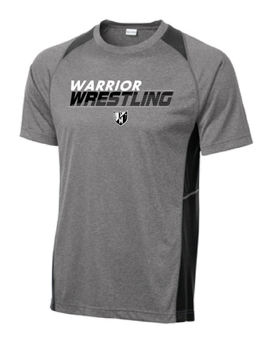 WARRIOR WRESTLING Sport-Tek Youth and Adult Heather Colorblock Contender™ Tee Design 1