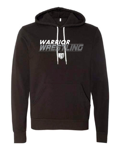 WARRIOR WRESTLING BELLA+CANVAS  Black Heather or Athletic Heather Pullover Hoodie Design 1