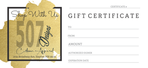 507 Designs Gift Certificate