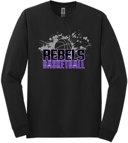 MCC Rebels Basketball 2022 : Gildan Long Sleeve Shirt - Unisex Black