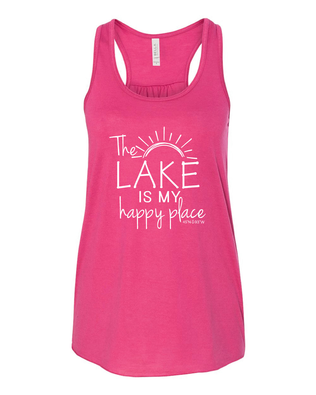 Lake Sarah or Lake Shetek Bella Racerback Tanks- Multiple Colors! Happy Place
