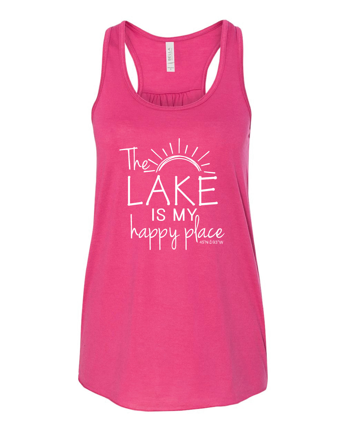 Lake Sarah or Lake Shetek Bella Racerback Tanks- Multiple Colors! Happy Place