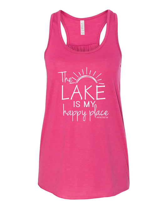 Lake Sarah or Lake Shetek Bella Racerback Tanks- Multiple Colors! Happy Place