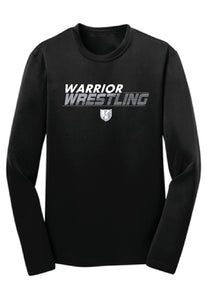 WARRIOR WRESTLING Sport-Tek Youth Long Sleeve Black or Silver Design 1