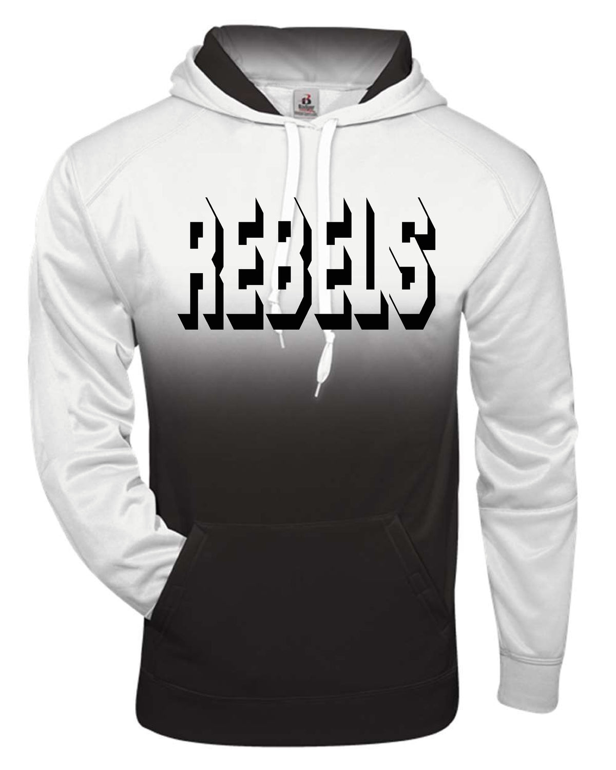 REBELS Badger - Adult Ombre Hooded Sweatshirt  Black or Purple