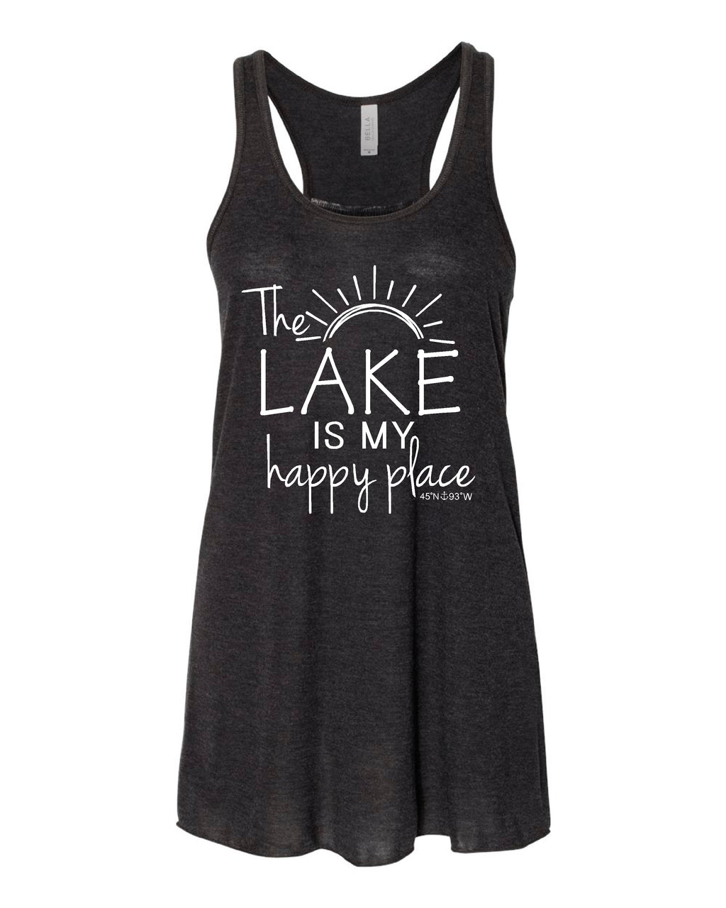 Lake Sarah or Lake Shetek Bella Racerback Tanks- Multiple Colors! Happy Place