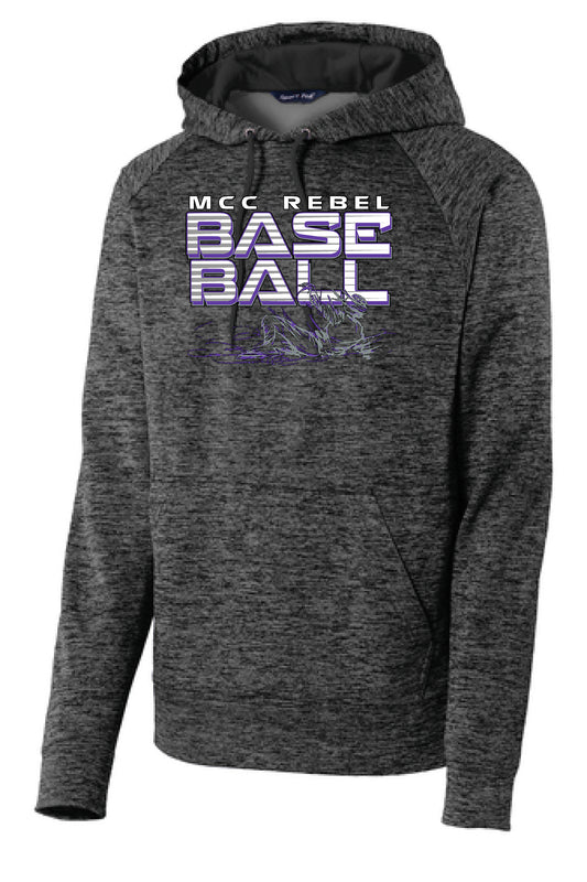 MCC 2022 Rebels Baseball SportTek Electric Heather Sweatshirt - GREY/BLACK