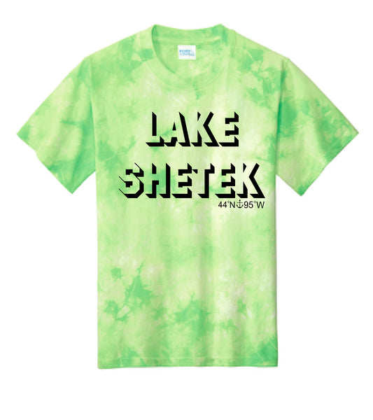 Lake Sarah or Lake Shetek  Lemon Lime Crystal Tie Dye Tee
