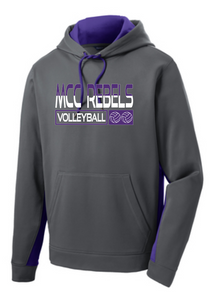 MCC Volleyball : SportTek Fleece Colorblock Hooded Sweatshirt