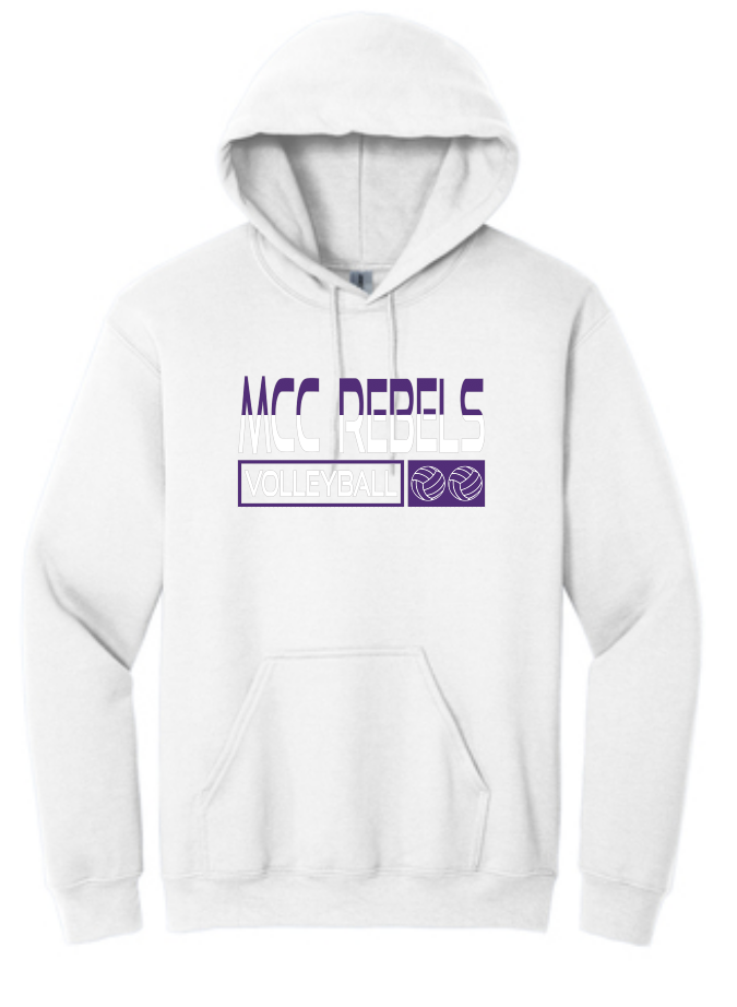 MCC 2022 Volleyball : Gildan Hoodie- Unisex White