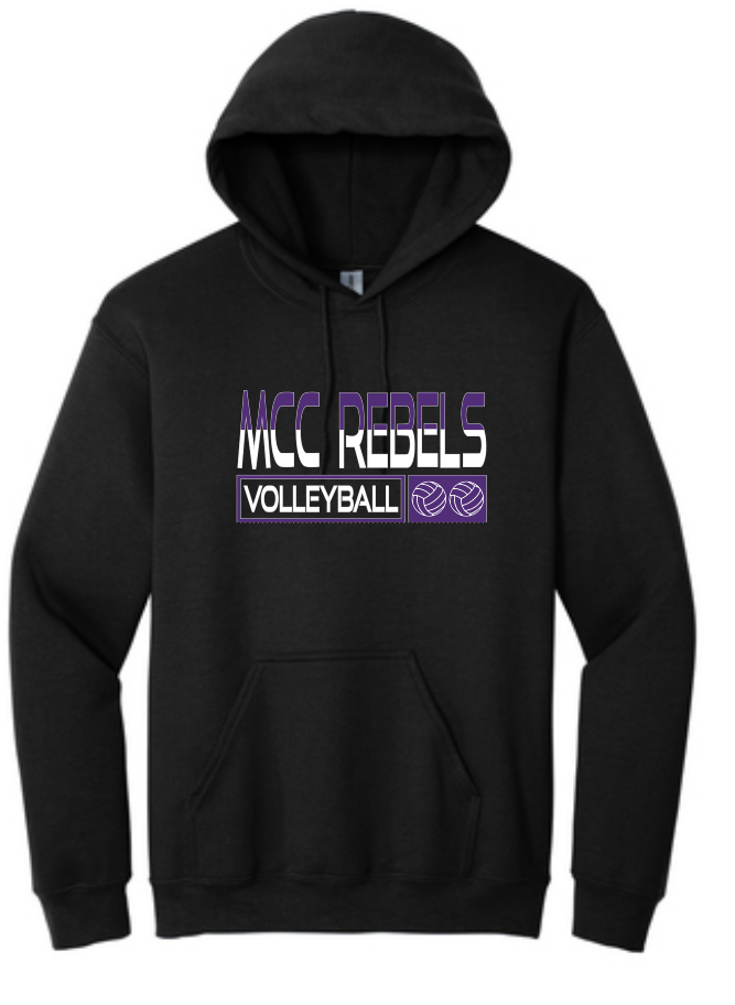 MCC 2022 Volleyball : Gildan Hoodie- Unisex Black