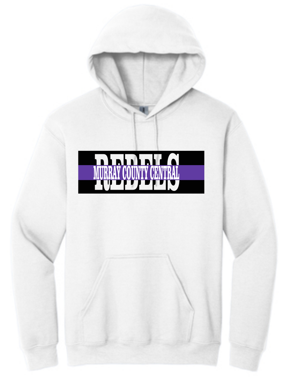 MCC Rebels : Gildan Hoodie- Unisex White