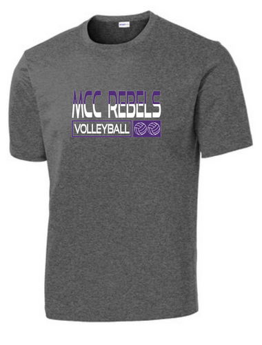 MCC Volleyball : SportTek TShirt - Unisex Heather Grey