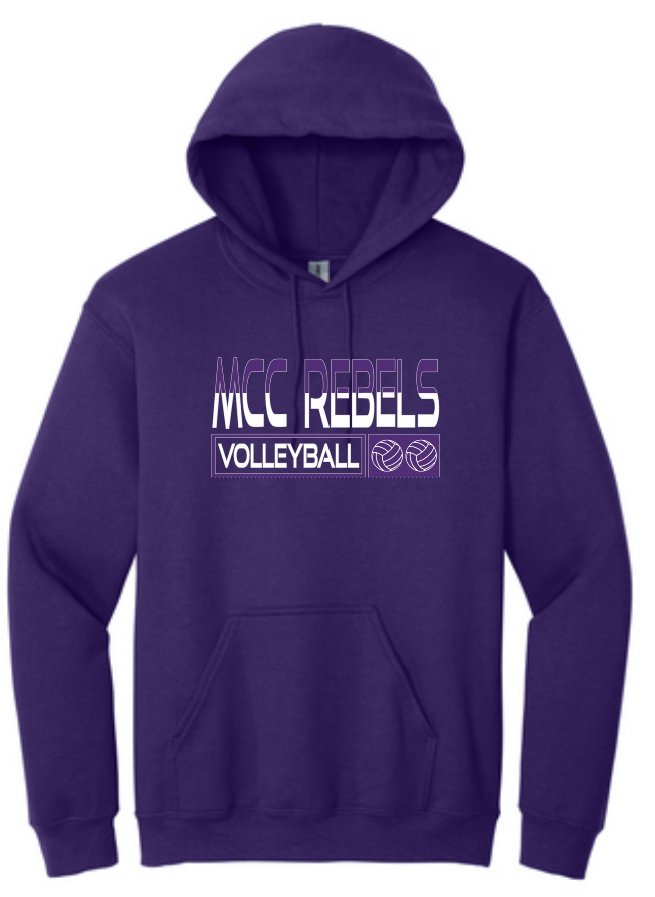 MCC Volleyball : Gildan Hoodie- Unisex Purple