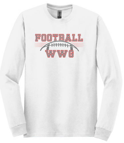 WWG Football : Option 1 - Gildan Long Sleeve Shirt - Unisex White