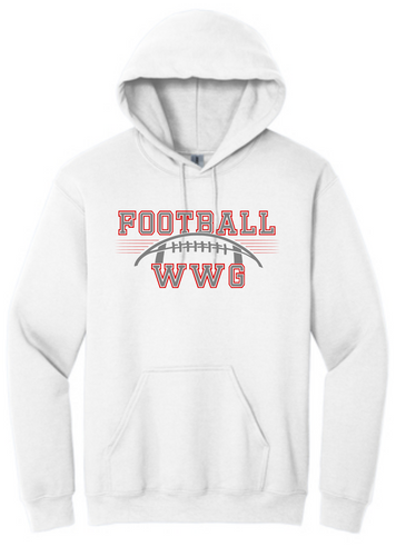 WWG Football : Option 1 - Gildan Hoodie - Unisex White