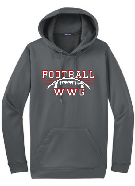 WWG Football : Football Option 1 - Sport-Tek Hooded Sweatshirt - Unisex Grey