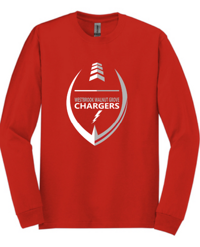 WWG Football : Option 2 - Gildan Long Sleeve Shirt - Unisex Red