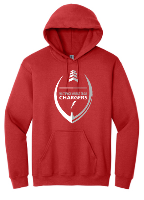 WWG Football : Option 2 - Gildan Hoodie- Unisex Red